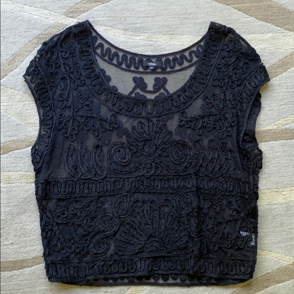 Millau Black Sheer Blouse
